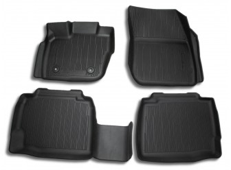 Floor Liner - Tray Style, Black, 4-Piece