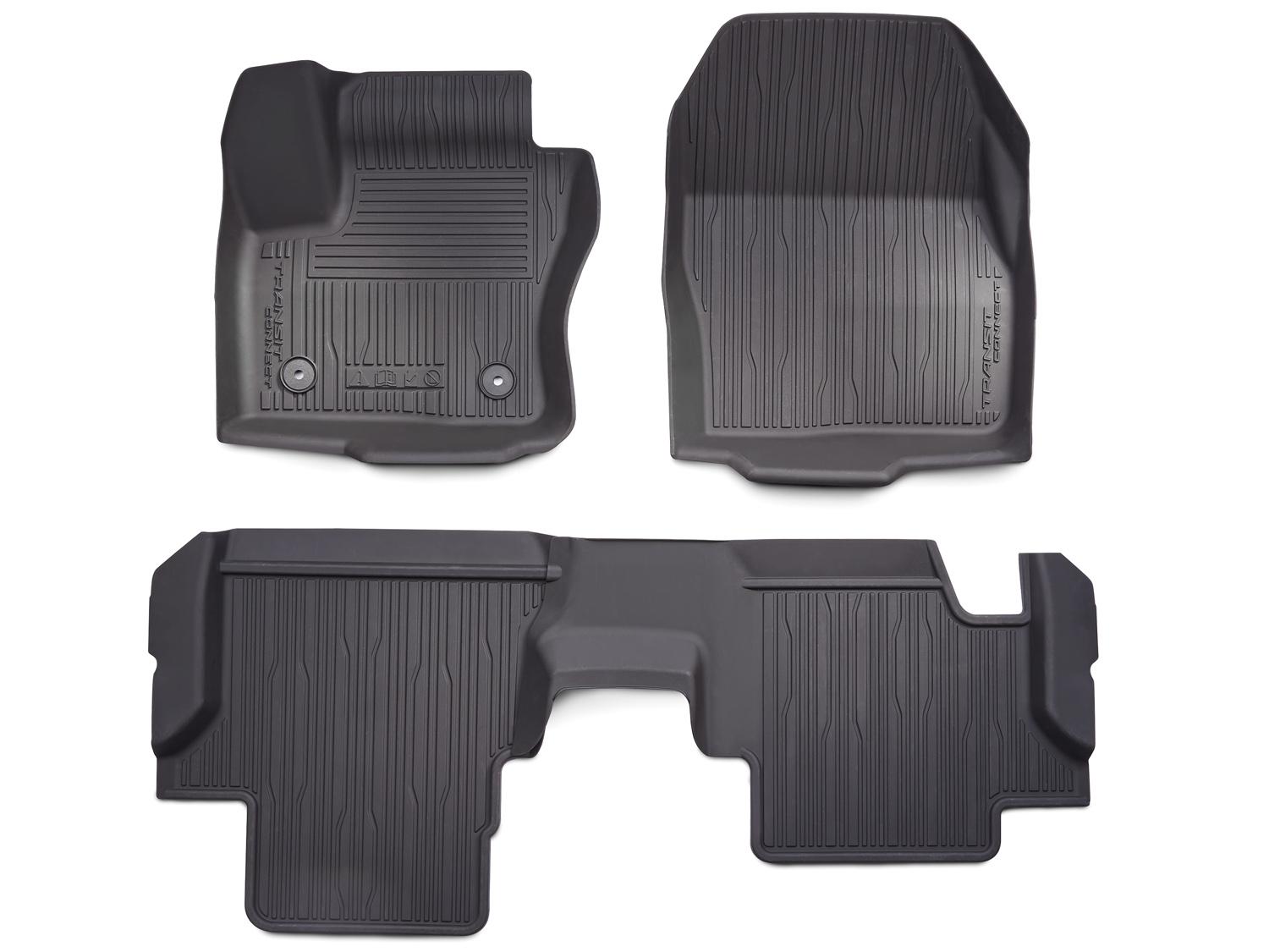 Floor Liner - Tray Style, Black, 4-Piece, For Carpet Flooring LWB with Bench Seat