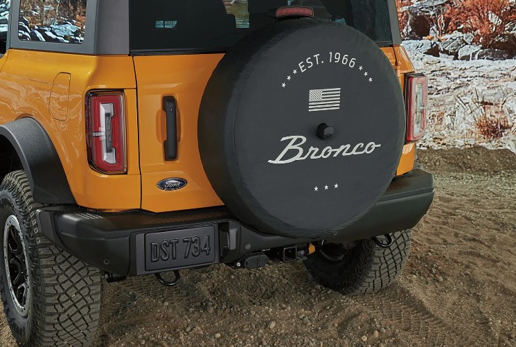 Spare Tire Cover - Bronco 66, White Ink, 32