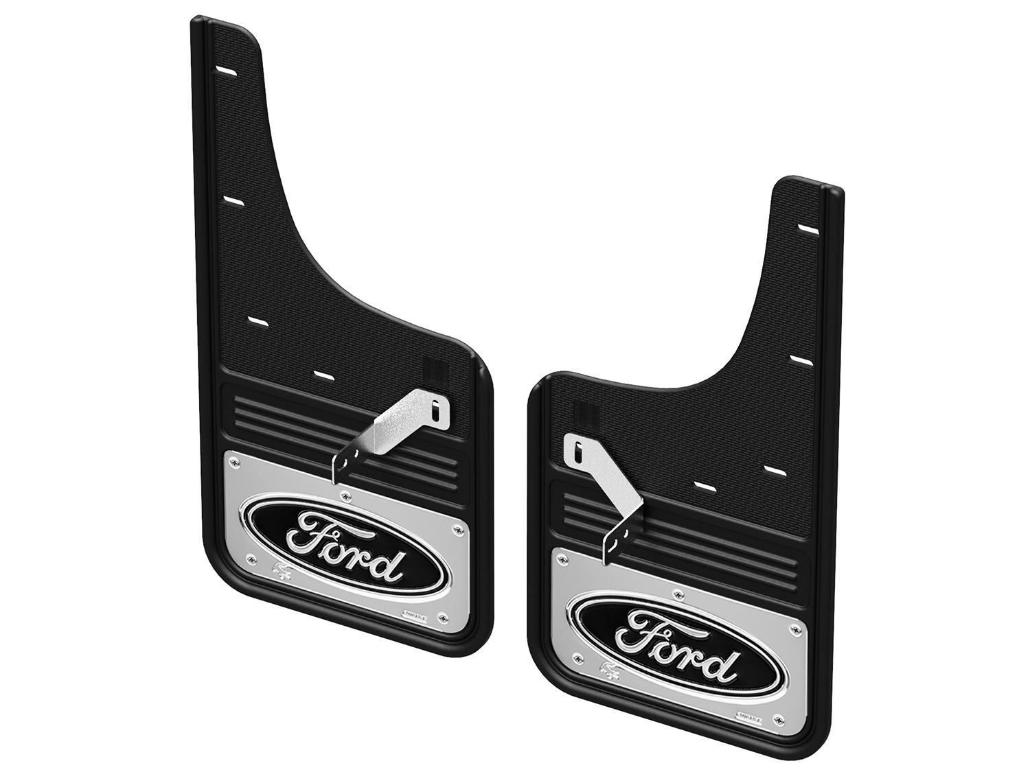 Splash Guards - Gatorback, Front, Black Ford Oval