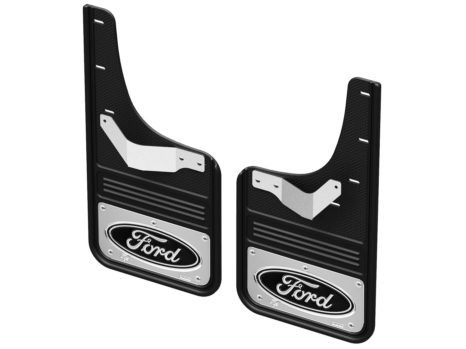 Splash Guards - Gatorback, Rear Ford Oval on Chrome