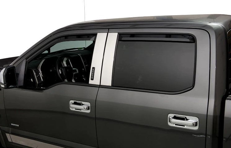 Side Window Deflectors Smoke, F&R SuperCrew,