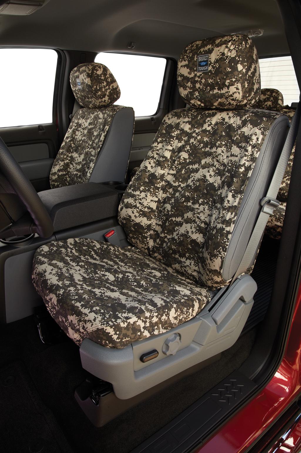 Seat Covers Front Row, 40/20/40, All Cabs Green Camo